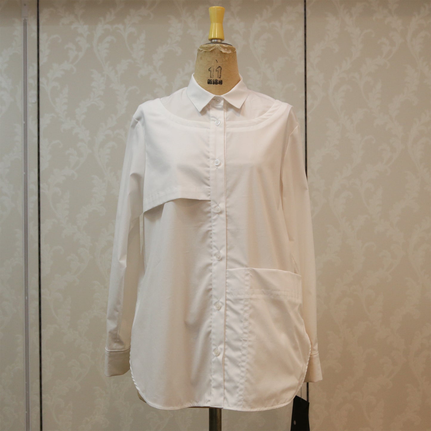 118102/綿ストレッチブロードデザインシャツ